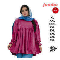 GAMIS WANITA LENGAN  DEWASA PANJANG  MUSLIM WANITA SIZE JUMBO