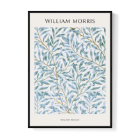 【菠蘿選畫所】William Morris 柳枝-50x70cm(春天藍色掛畫/裝飾畫/開店送禮/北歐風)
