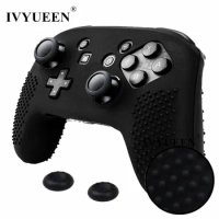 IVYUEEN Studded Anti-slip Silicone Cover Case for Nintendo Switch NS Pro Controller Protective Skin with Analog Thumb Stick Cap