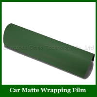 Hot Selling Color Size: 1.52*30m/Roll Army Green Matte Military Vinyl Wrap Air Free Bubble For Car Wrap Thickness: 0.12mm