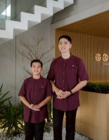 Kemko Kurta Koko Couple Ayah Anak Katun Oxford Polos Casual Burgundy Size M-XL