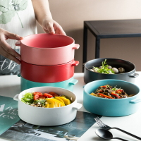碗 家用網紅泡面碗創意個性可愛大容量雙耳防燙湯碗陶瓷碗沙拉碗