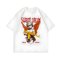 Kaos Oversize Nyaman Gaya Santai American Street Hip Hop - Pria/Wanita baju  obor  merah  ikspi