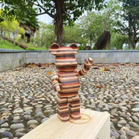 Bearbrick 400% horizontal horizon karimoku horizon 400% original horizon 6 kinds of wood splicing solid wood handmade dolls