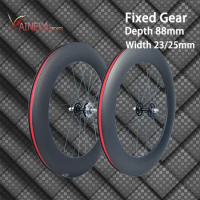 700C Carbon Track wheels 88mm Depth Tubeless Tubular wheels Fixed Gear Wheels