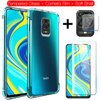 For Xiaomi Redmi Note 9s 8T 9 8 Pro Max Screen Protector Case for Redmi Note9s Note8t Light Camera Lens Glass Soft Shell Cover