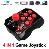 GAMINJA 4 in 1 USB Wired Game Joystick With 3M USB Cable TURBO Games Console Rocker Arcade Station For Nintendo Switch P3 PC