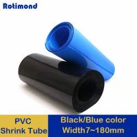 1/3/5M 18650 Lip Battery PVC Heat Shrink Tube Pack Width 7mm~ 180mm Dia 5 - 115mm Insulated Film Wrap lithium Case Cable Sleeve