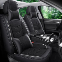 QX.COM Full Coverage Pu Leather Auto Seats Covers Flax Fiber Car Seat Cover For HYUNDAI EQUUS HCD7 ACCENT ATOS ELANTRA HCD8