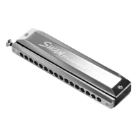 Swan SW-1664 16 Holes Chromatic Harmonica C Key 64 Tones Mouth Organ with Storage Case and Cleaning Cloth for Kids &amp; Adults