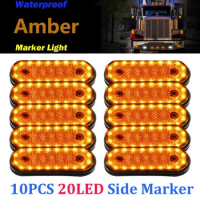 10X Amber Markerings Light Side Marker 20LED 24V Trusk Lamp Pickup Truck Side Marker Lights For Truck