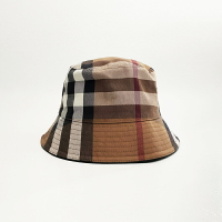 美國百分百【全新真品】Burberry 帽子 配件 休閒 漁夫帽 遮陽帽 logo 經典格紋 駝色 CL15