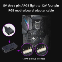 Bộ chuyển đổi Zhend 5V 3 pin sang 12V 4 pin ARGB, bộ chuyển đổi từ 5V/3 pin sang 12V/4 pin, hỗ trợ đ
