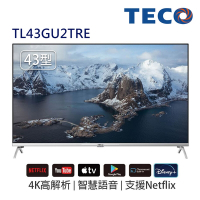 (無安裝)東元 43吋真4K GoogleTV液晶顯示器 TL43GU2TRE