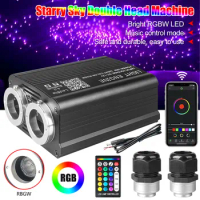 RGBW LED Fiber Optic Light Double Head Fiber Optic Star Ceiling Light Kit Bluetooth Car Roof Star Li