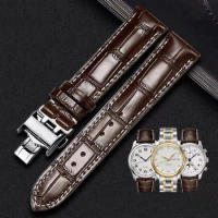 Watch Accessories Strap for Longines Conquest Master Collection Watch Band Leather Butterfly Buckle Bracelet 19 20 21MM