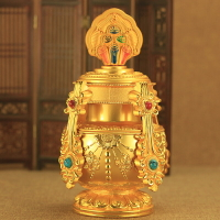 財神龍王寶瓶八吉祥蓮花寶瓶長壽寶瓶藏式佛教摩尼寶凈水瓶大號
