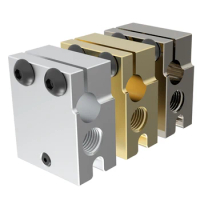 High Quality V6 Volcano Aluminum or Plated Copper Brass Heat Block for PT100 HT-100K Hotend 3D Printer Extruder Heated Block