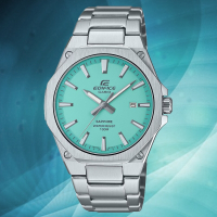 CASIO 卡西歐 EDIFICE 輕薄錶殼系列 水晶玻璃八角形潮男腕錶-水藍 EFR-S108D-2BV 防水100米