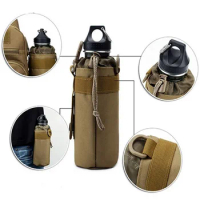 Tactical Molle Water Bottle Bag Military Outdoor Camping Hiking Drawstring Travel Sport Kettle Bag Holder