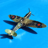 Aipin Full Metal Stainless Steel DIY Glue-Free 3D 3D Puzzle Alloy Assembly Model Colorful Spitfire