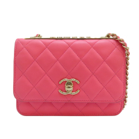 【二手名牌BRAND OFF】CHANEL 香奈兒 粉色 牛皮 Trendy WOC 肩背包