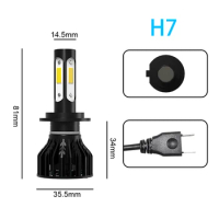 2/4PCS LED H7 Turbo Fan Auto Diode Bulb For Nissan Almera 2000 - 2006 2005 2004 2003 2002 2001 Vehicle 360° Headlamp 12V Replace