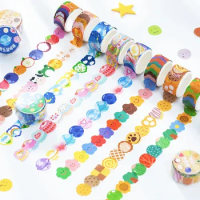 100 Pcs/Roll Hand Drawn Cartoon Color Washi Tape DIY Scrapbooking Lace Tape Sticker