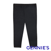 【Gennies 奇妮】簡約牛仔質感七分內搭褲(黑/藍G4V35)