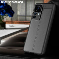KEYSION Shockproof Case for Xiaomi 12T Pro 5G 12X 12Lite 12S Ultra Leather Texture Soft Silicone Phone Cover for Redmi K50 Ultra