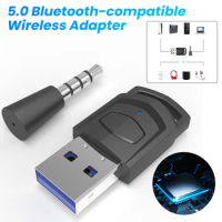Bluetooth-compatible Wireless Headphone Adapter Receiver for PS5 PS4 Game Accessories Usb Bluetooth 5.0 Laptop Computer Receiver
