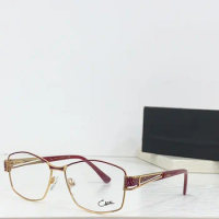 Authentic CAZAL MOD1245 Business Fashion Red Alloy Frame Men Women Sun Glasses Polarized Transparent Lenses Male Couple Eyewear