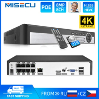 MISECU 4K 8CH/4CH POE NVR 8MP Security Video Recorder IP Camera Face Detection Surveillance CCTV System For POE IP Camera