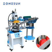 ZONESUN ZY-819S2 Automatic Cap Stamping Machine leather LOGO Creasing machine LOGO stampler name card stamping machine