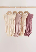 NEXT Frill Shoulder Baby Rompers 4 Pack