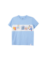 T-SHIRT สีฟ้า + แพด 6 ชิ้น สำหรับเด็กอายุ 8-9 ปี