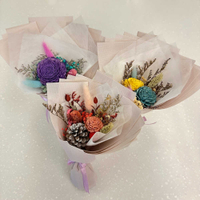 【A-ONE】小乾燥花束 通草花 索拉玫瑰花 花束 乾燥滿天星 永生紅繡球 畢業花束 永生花束 禮物畢業 捧花 婚禮小物