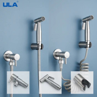 ULA Brushed Bidet Faucet Stainless Steel Handheld Bidet Sprayer Set Toilet Sprayer Bidet Faucet Single Cold Water Tap Accessory