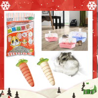 【MATCH】寵愛鼠聖誕超值禮盒組(小圓弧頂鼠籠 高纖蔬果餐葵瓜子 老鼠磨牙棒)