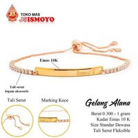 Gelang Tali Serut Kombinasi Emas Alana Serut BTPU J5 Ismoyo PUTIH 0.500 GRAM