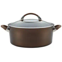 Circulon Symmetry Hard-Anodized Nonstick Dutch Oven with Lid, 7 Quart, Chocolate