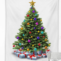 【北熊天空】聖誕掛布 聖誕掛毯 聖誕樹 房間裝飾牆布 耶誕掛布 掛布 ins(聖誕樹掛布 掛毯)