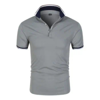 Hot Selling High Quality Summer Color Blocked POLO Shirt Men's Casual Sports Style T-Shirt Short Sleeve 2024 Men's Top