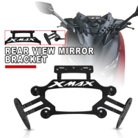 Rear Mirrors Set For YAMAHA XMAX 300/250 Stand Holder Phone GPS Mobile Navigation Plate Mirror Bracket 2017-2019 2018