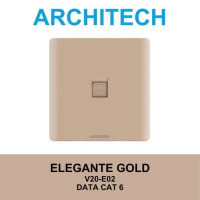 Architech Stop Kontak Data Cat6 TV Telpon Gold Elegante