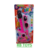 Mainan Gitar Mini Set Anak + Kacamata | Mainan Edukasi Musik Anak 1506 PINK TUA