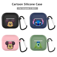 Cartoon Disney New Earphone Case For Apple Airpods 3 2021 Soft Silicone Bluetooth Headphone Case Cover for Airpods 3 With Hook
