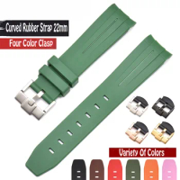 Arc Mouth Multiple Colors 20mm 21mm Rubber Watchband W/Tang Fit For Rolex GMT Yatch Master 16622 Watches With Pin Buckle