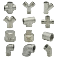 1/4" 3/8"1/2"3/4" 1"1-1/4" 2"BSP 304 Stainless steel Elbow 3way 4way Threaded butt adapter pipe fittings