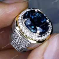 Cincin batu blue topas london